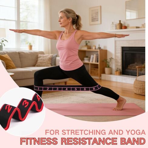 3PCS Fitness Resistance Band for Stretching and Yoga,Number Stretch Resistance Band with Clear Markings,8-Section Elastic Training Bands for Full Body Stretching Shaping in Saudi Arabia