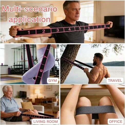 3PCS Fitness Resistance Band for Stretching and Yoga,Number Stretch Resistance Band with Clear Markings,8-Section Elastic Training Bands for Full Body Stretching Shaping in Saudi Arabia