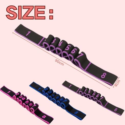 3PCS Fitness Resistance Band for Stretching and Yoga,Number Stretch Resistance Band with Clear Markings,8-Section Elastic Training Bands for Full Body Stretching Shaping in Saudi Arabia