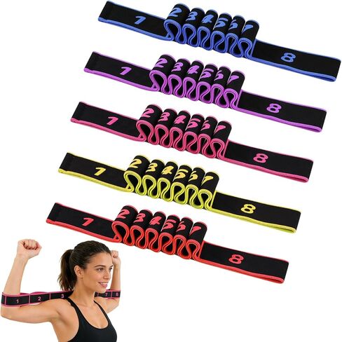 5 Pack Fitness Resistance Bands, Fitness Resistance Band for Stretching and Yoga, Applicable to Pilates, Flexibility Training, Full Body Workout in Kuwait