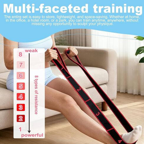 5 Pack Fitness Resistance Bands, Fitness Resistance Band for Stretching and Yoga, Applicable to Pilates, Flexibility Training, Full Body Workout in Kuwait