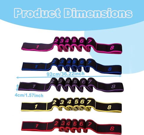 5 Pack Fitness Resistance Bands, Fitness Resistance Band for Stretching and Yoga, Applicable to Pilates, Flexibility Training, Full Body Workout in Kuwait