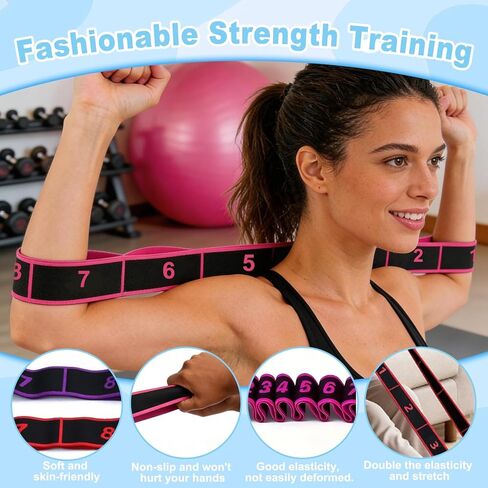 5 Pack Fitness Resistance Bands, Fitness Resistance Band for Stretching and Yoga, Applicable to Pilates, Flexibility Training, Full Body Workout in Kuwait