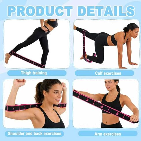 5 Pack Fitness Resistance Bands, Fitness Resistance Band for Stretching and Yoga, Applicable to Pilates, Flexibility Training, Full Body Workout in Kuwait