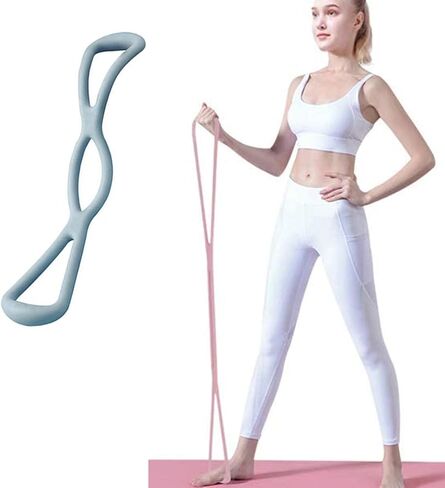 Figure 8 Resistance Bands with Handles for Women, 1 Pack Portable 8 Shape Exercise Band for Strength Training, Yoga, Pilates, Home Workouts in Kuwait