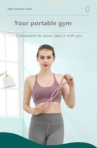 Figure 8 Resistance Bands with Handles for Women, 1 Pack Portable 8 Shape Exercise Band for Strength Training, Yoga, Pilates, Home Workouts in Saudi Arabia