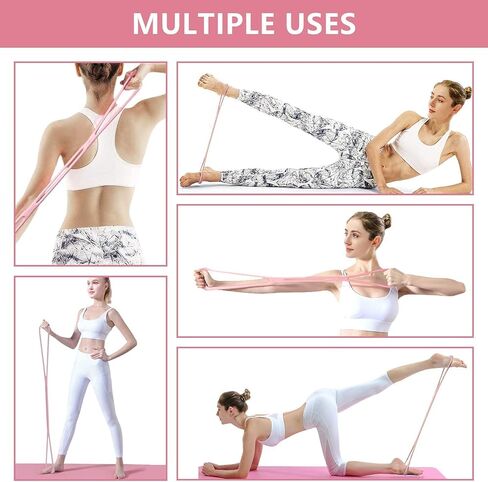 Figure 8 Resistance Bands with Handles for Women, 1 Pack Portable 8 Shape Exercise Band for Strength Training, Yoga, Pilates, Home Workouts in Saudi Arabia