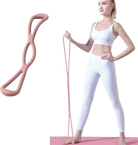 Figure 8 Resistance Bands with Handles for Women, 1 Pack Portable 8 Shape Exercise Band for Strength Training, Yoga, Pilates, Home Workouts in Saudi Arabia