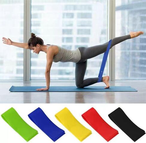 5 Pack Resistance Bands for Working Out, Elastic Loop Exercise Band Set with 5 Resistance Levels, Multi-Colored Workout Bands for Full Body Training, Strength Building, Yoga, Pilates, 23.6×2 Inches in Saudi Arabia