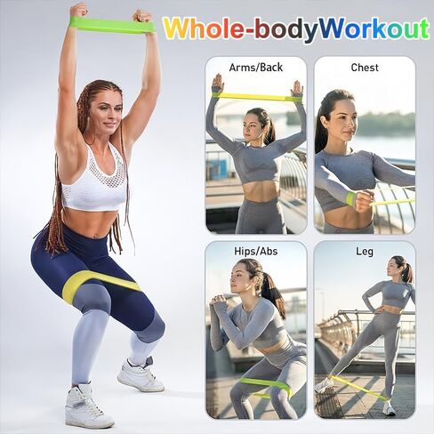 5 Pack Resistance Bands for Working Out, Elastic Loop Exercise Band Set with 5 Resistance Levels, Multi-Colored Workout Bands for Full Body Training, Strength Building, Yoga, Pilates, 23.6×2 Inches in Saudi Arabia