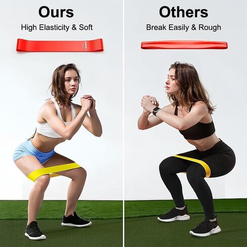 5 Pack Resistance Bands for Working Out, Elastic Loop Exercise Band Set with 5 Resistance Levels, Multi-Colored Workout Bands for Full Body Training, Strength Building, Yoga, Pilates, 23.6×2 Inches in Saudi Arabia