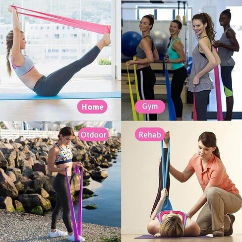 Resistance Bands Elastic Exercise Set, Multi-Resistance for Pilates, Home Gym, Outdoor Fitness and Strength Training in Saudi Arabia