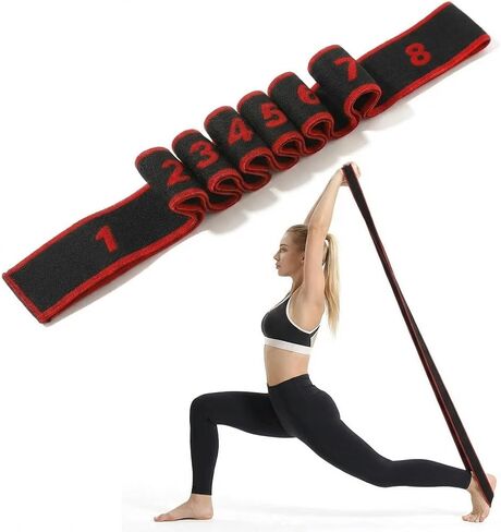 Fitness Resistance Band for Stretching and Yoga, Number Stretch Resistance Band with Clear Markings, 8-Section Elastic Training Bands,3ps in Saudi Arabia