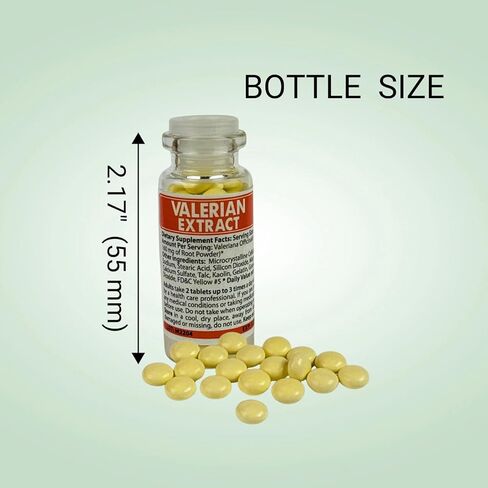 Valerian Root Extract, 5 Glass Bottles, 50 Coated Tablets Each Bottle (20mg), 250 Tablets in Kuwait