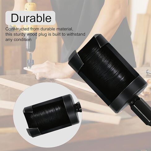 مجموعة لقم مثقاب قاطعة من الخشب الأسود مكونة من 8 قطع، قاطعة قابس متينة، لقم مثقاب مستقيمة ومدببة 1/4 بوصة، 5/8 بوصة، 3/8 بوصة، 1/2 بوصة مع ساق سداسية 1/4 بوصة، أداة قطع للخشب in Kuwait