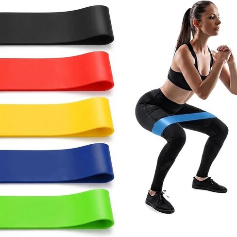 5-Pack Resistance Bands Set, Exercise Loop Bands for Home Workouts, Yoga, Physical Therapy and Strength Training in Saudi Arabia