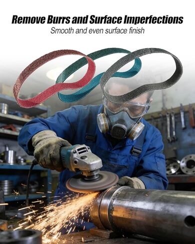 4 Pcs 1-1/2 x 30 Inch Grits Non Woven Surface Conditioning Sanding Belts Fit for Pipe Tube Polisher Sander Metal Pole and Metal Fabricators Profession Sander Belt 60 Grit 120 Grit 240 Grit 600 Grit in Saudi Arabia