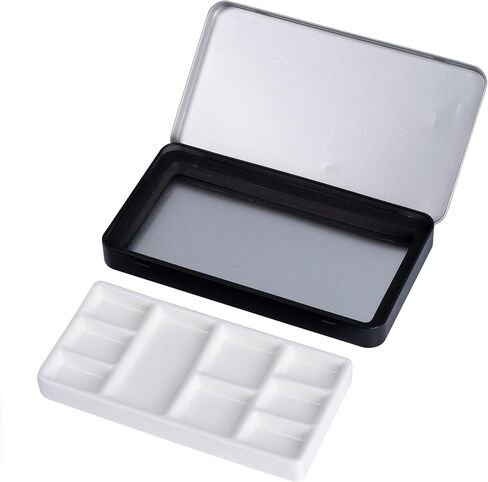 لوحة ألوان مائية ، لوحة السيراميك المحمولة 9 بئر ، مربع الطلاء المعدني بالملوحة الرطبة الفارغة مع لوحة الخزف (مربع سيلف) in Kuwait