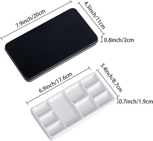 لوحة ألوان مائية ، لوحة السيراميك المحمولة 9 بئر ، مربع الطلاء المعدني بالملوحة الرطبة الفارغة مع لوحة الخزف (مربع سيلف) in Kuwait