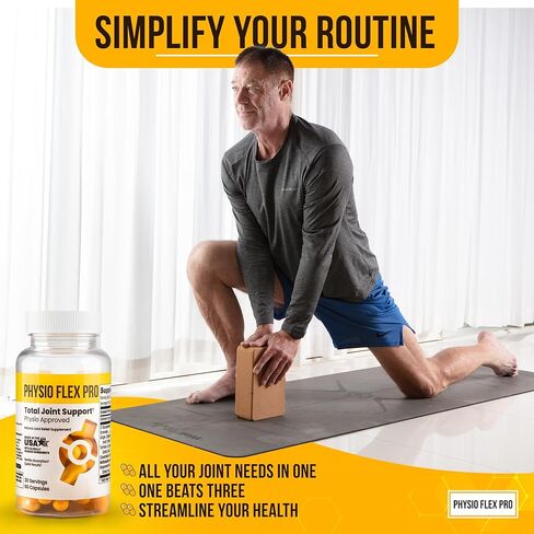 Total Joint Support Supplement - Joint Supplements for Men | Glucosamine, Chondroitin, Selenium & Bromelain | 60 Capsules, Joint Supplement Made in USA in Saudi Arabia