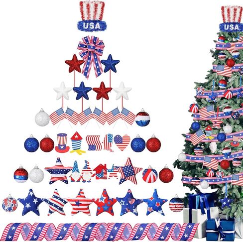 43 Pcs Summer Tree Ornaments Decorations Summer Tree Topper Flip Flop Funny Beach Sunglasses Flamingo Doll Pineapple Hanging Ornaments Ribbon and Faux Flowers for Luau Hawaii Party Supplies in Kuwait