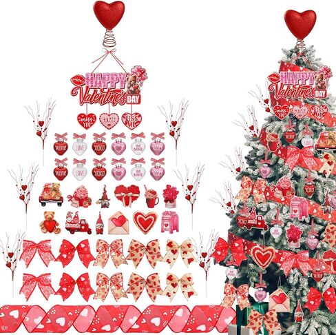 43 Pcs Summer Tree Ornaments Decorations Summer Tree Topper Flip Flop Funny Beach Sunglasses Flamingo Doll Pineapple Hanging Ornaments Ribbon and Faux Flowers for Luau Hawaii Party Supplies in Kuwait