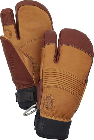 Hestra Vertical Cut CZone 3-Finger Leather Winter Glove - Windproof and Waterproof, Versatile 3-Finger Glove for Skiing, Snowboarding and Snow in Saudi Arabia