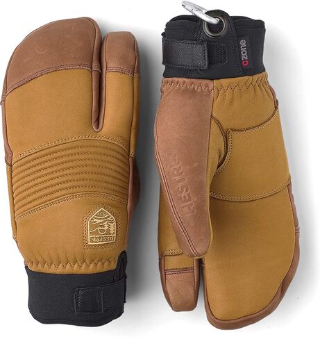 Hestra Vertical Cut CZone 3-Finger Leather Winter Glove - Windproof and Waterproof, Versatile 3-Finger Glove for Skiing, Snowboarding and Snow in Saudi Arabia