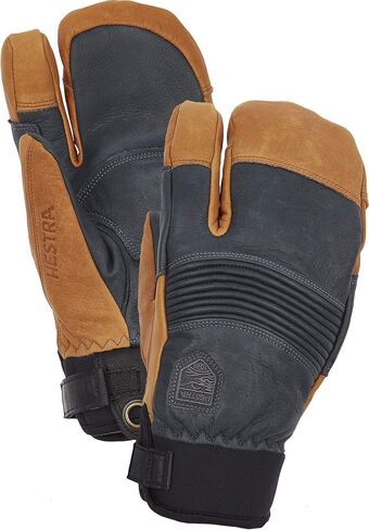 Hestra Vertical Cut CZone 3-Finger Leather Winter Glove - Windproof and Waterproof, Versatile 3-Finger Glove for Skiing, Snowboarding and Snow in Saudi Arabia