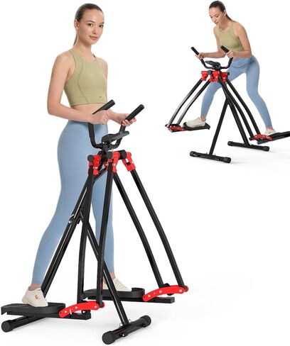 HOTWAVE Air Walker Exercise Machine, Home Space Walker Aerobic Stepper, Foldable Elliptical for Small Spaces - Cross Trainer Glider Exercise Machine for Men and Women Fitness Equipment in Kuwait