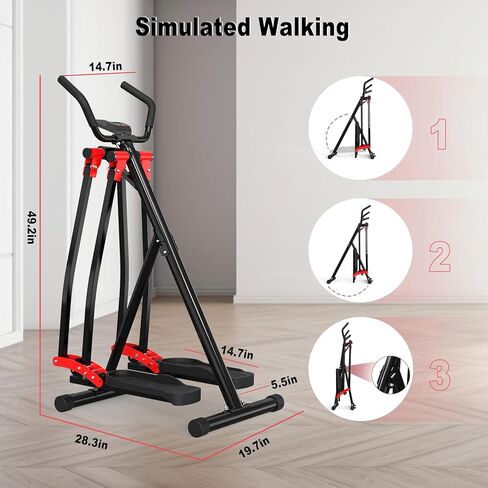 HOTWAVE Air Walker Exercise Machine, Home Space Walker Aerobic Stepper, Foldable Elliptical for Small Spaces - Cross Trainer Glider Exercise Machine for Men and Women Fitness Equipment in Kuwait