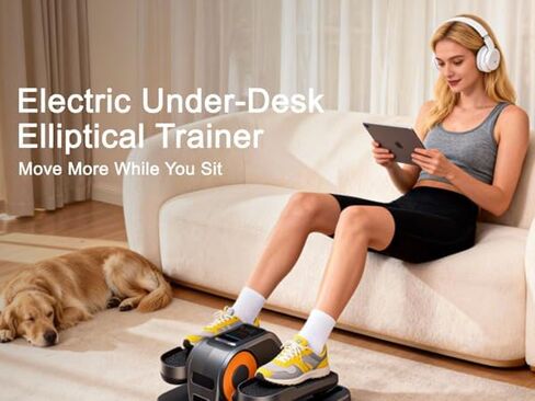 آلة بيضاوية الشكل تحت المكتب، تمرين ساق هادئ للمكتب المنزلي والبالغين وكبار السن، جهاز تحكم عن بعد، 12 سرعة، 3 أوضاع تلقائية، للأمام/الخلف، مجمعة بالكامل، رمادي in Kuwait