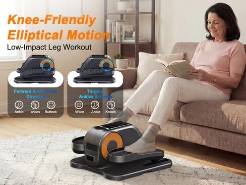 آلة بيضاوية الشكل تحت المكتب، تمرين ساق هادئ للمكتب المنزلي والبالغين وكبار السن، جهاز تحكم عن بعد، 12 سرعة، 3 أوضاع تلقائية، للأمام/الخلف، مجمعة بالكامل، رمادي in Kuwait