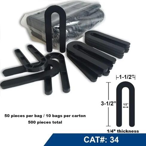 Black 1/4" x 1-1/2" x 3-1/2" Horseshoe Shims - 100 Shims in Saudi Arabia