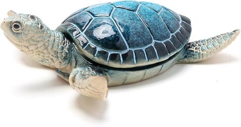 Hodao Sea Turtle Jewelry Keepsake Box Decorations Sculpted Hand-Painted Memorial Keepsake Box Spring Sea Turtle Gifts Jewelry Decorative Box Decor Summer Gifts Table Decorations in Kuwait