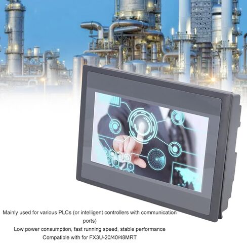 لوحة عرض TFT LCD مقاومة تعمل باللمس HMI صناعية مقاس 7 بوصة مع 800 × 480 12 مدخلاً و8 مخرجات لأنظمة التحكم PLC والأتمتة الصناعية لـ FX3U 20 40 48MRT DC4V 1A in Kuwait