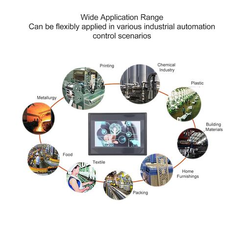 لوحة عرض TFT LCD مقاومة تعمل باللمس HMI صناعية مقاس 7 بوصة مع 800 × 480 12 مدخلاً و8 مخرجات لأنظمة التحكم PLC والأتمتة الصناعية لـ FX3U 20 40 48MRT DC4V 1A in Kuwait