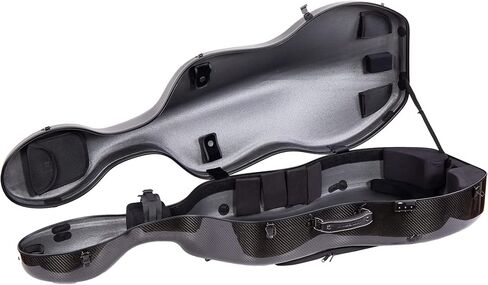 Crossrock Professional 3K Twill Carbon Fiber Cello Case 4/4 Full Size | 7lb Ultra-Light Travel-Ready Hardshell | Aerospace Weave Technology & Burgundy Twilight Gloss Finish in Saudi Arabia