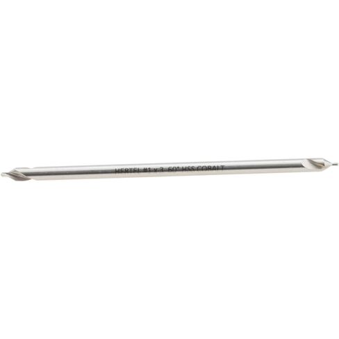 Combo Drill & Countersink, #1, 1/8" Body Dia, Cobalt, 3/64" Point Dia, 118° Angle, Bright Polished Finish, 3" OAL, Double End in Saudi Arabia