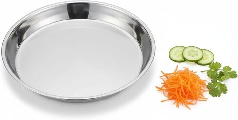 Stainless Steel Liangpi Plate, 10.2 in, Dual Handle Cooking Pan, Flat Bottom, Home Kitchen Use in Saudi Arabia