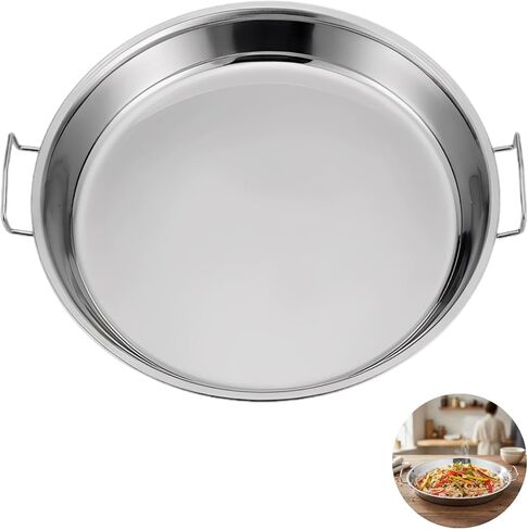 Stainless Steel Liangpi Plate, 10.2 in, Dual Handle Cooking Pan, Flat Bottom, Home Kitchen Use in Saudi Arabia
