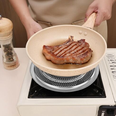 Two Pieces Stainless Steel Heat Diffuser, with Removable Handle and Foldable Design, for Gas and Electric Stove, Good for Small Pots, Stops Food Burning in Saudi Arabia