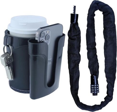 Bike Cup Holder with Cell Phone and Keys Holder, Universal Drink Cup Can Holder for Adult Bicycles and Children's Bicycles, Scooters,Black in Saudi Arabia