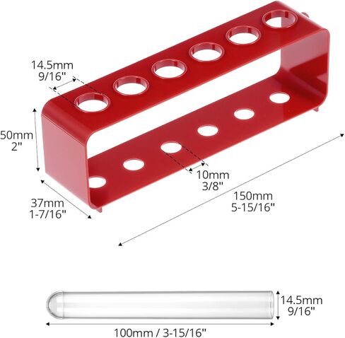 QWORK 2-Rack Laboratory Test Tube Set with Airtight Cap & 12 Transparent Scientific Test Tubes, Party Decorations Shot Tubes in Saudi Arabia