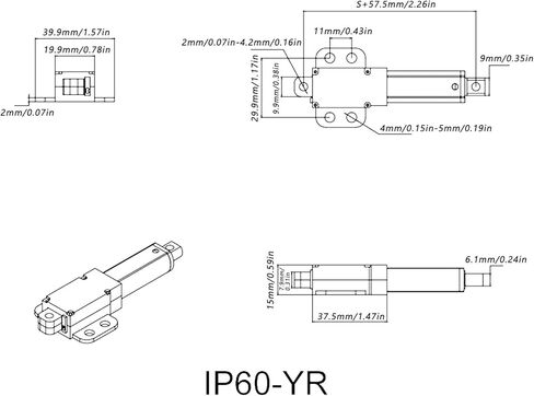Linear Actuator, 100mm Thumb Motor Electric Push Rod, 12V Input Voltage And Low Noise, Used For Electric Table, Electric Recliner, Electric Bed(4mm/s-150N) in Kuwait
