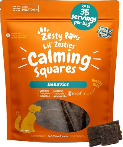 Zesty Paws Flavored Soft Chews - Calming for Dogs Anxiety Composure Relief with Ashwagandha Melatonin Chamomile Passionflower Dog Stress Separation Aid for Fireworks and Thunder 20 oz… in Kuwait