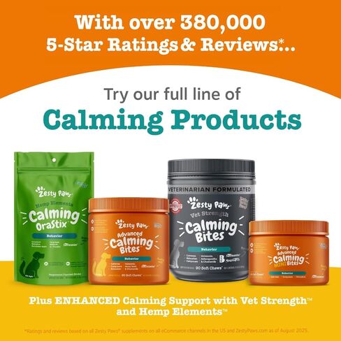 Zesty Paws Flavored Soft Chews - Calming for Dogs Anxiety Composure Relief with Ashwagandha Melatonin Chamomile Passionflower Dog Stress Separation Aid for Fireworks and Thunder 20 oz… in Kuwait