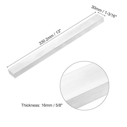MECCANIXITY Square Aluminum Flat Bar, 5/8" (16mm) Thick x 1-3/16" (30mm) Width x 13" (330.2mm) Long 6063 Aluminum Flat Plate Solid New Mill Stock Silver for Industrial Building in Saudi Arabia