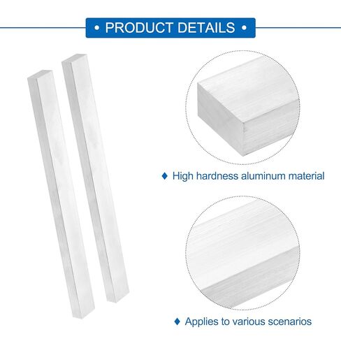 MECCANIXITY Square Aluminum Flat Bar, 5/8" (16mm) Thick x 1-3/16" (30mm) Width x 13" (330.2mm) Long 6063 Aluminum Flat Plate Solid New Mill Stock Silver for Industrial Building in Saudi Arabia