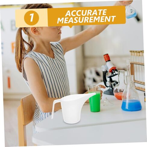 Alipis 4pcs Long Spout Measuring Cup Pitcher Plastic Funnel for Baking Soap Making Lab Watering Easy-read Graduations in Saudi Arabia